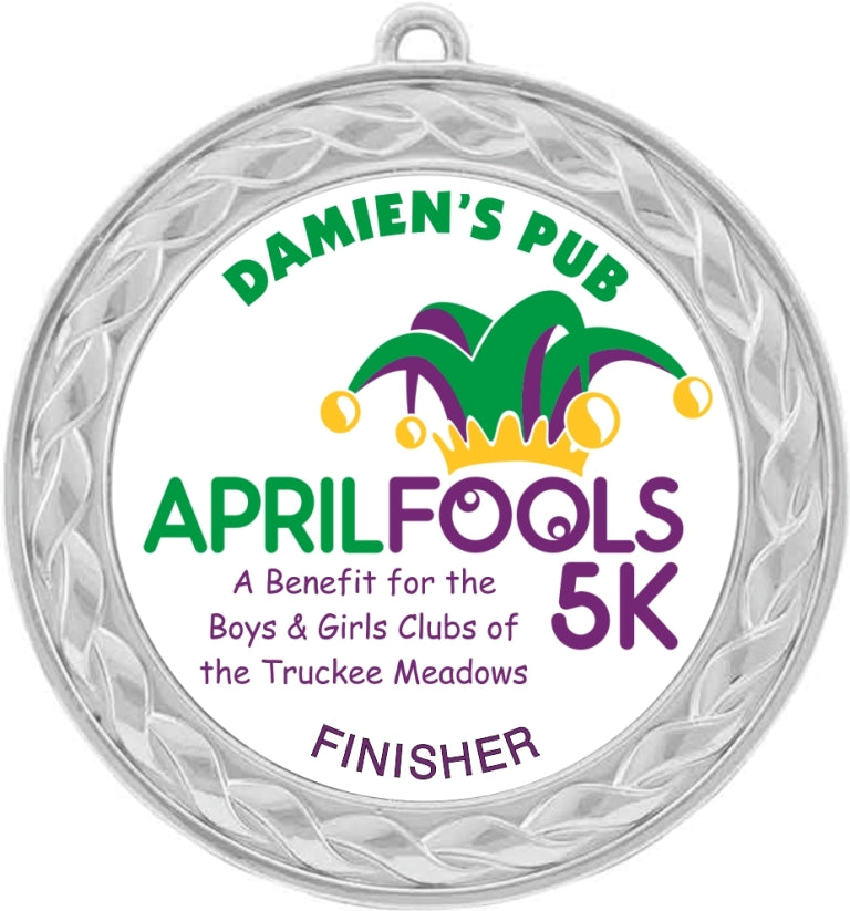  Custom Insert Medal, Silver - your graphics and text!
