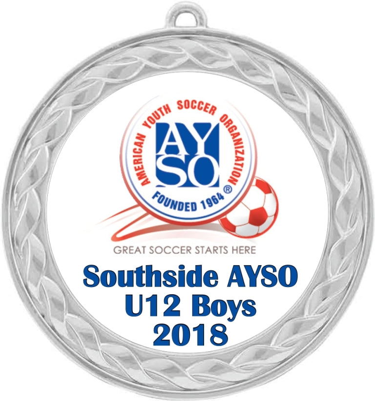  Custom Insert Medal, Silver - your graphics and text!
