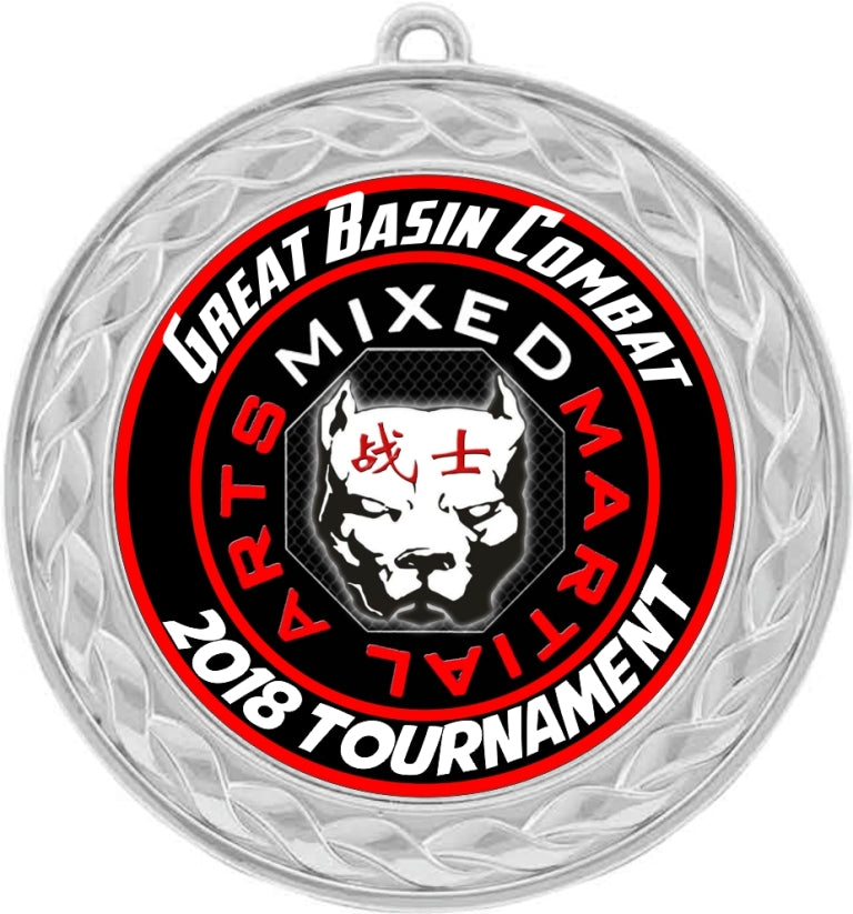  Custom Insert Medal, Silver - your graphics and text!