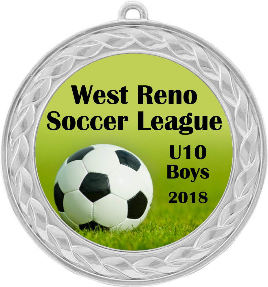  Custom Insert Medal, Silver - your graphics and text!