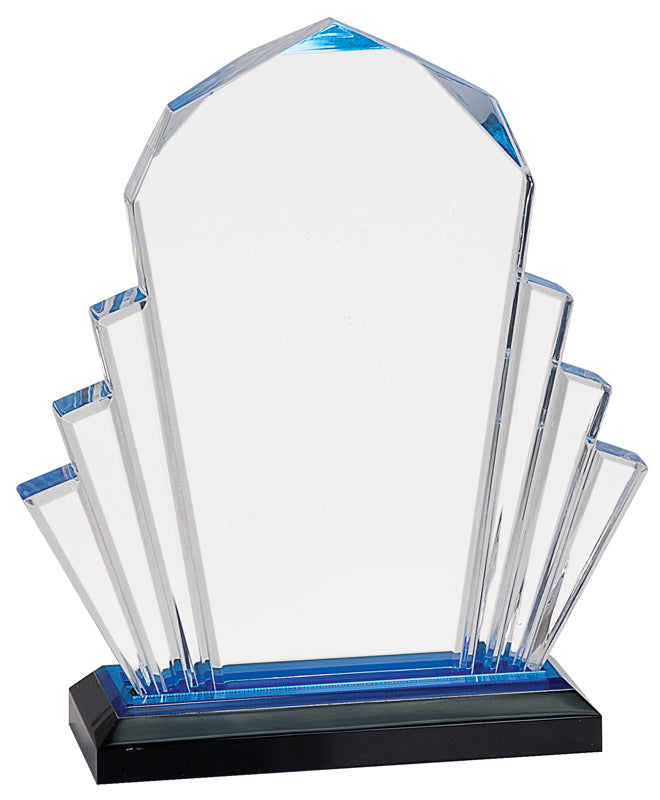 Blue Faceted Impress Acrylic Award