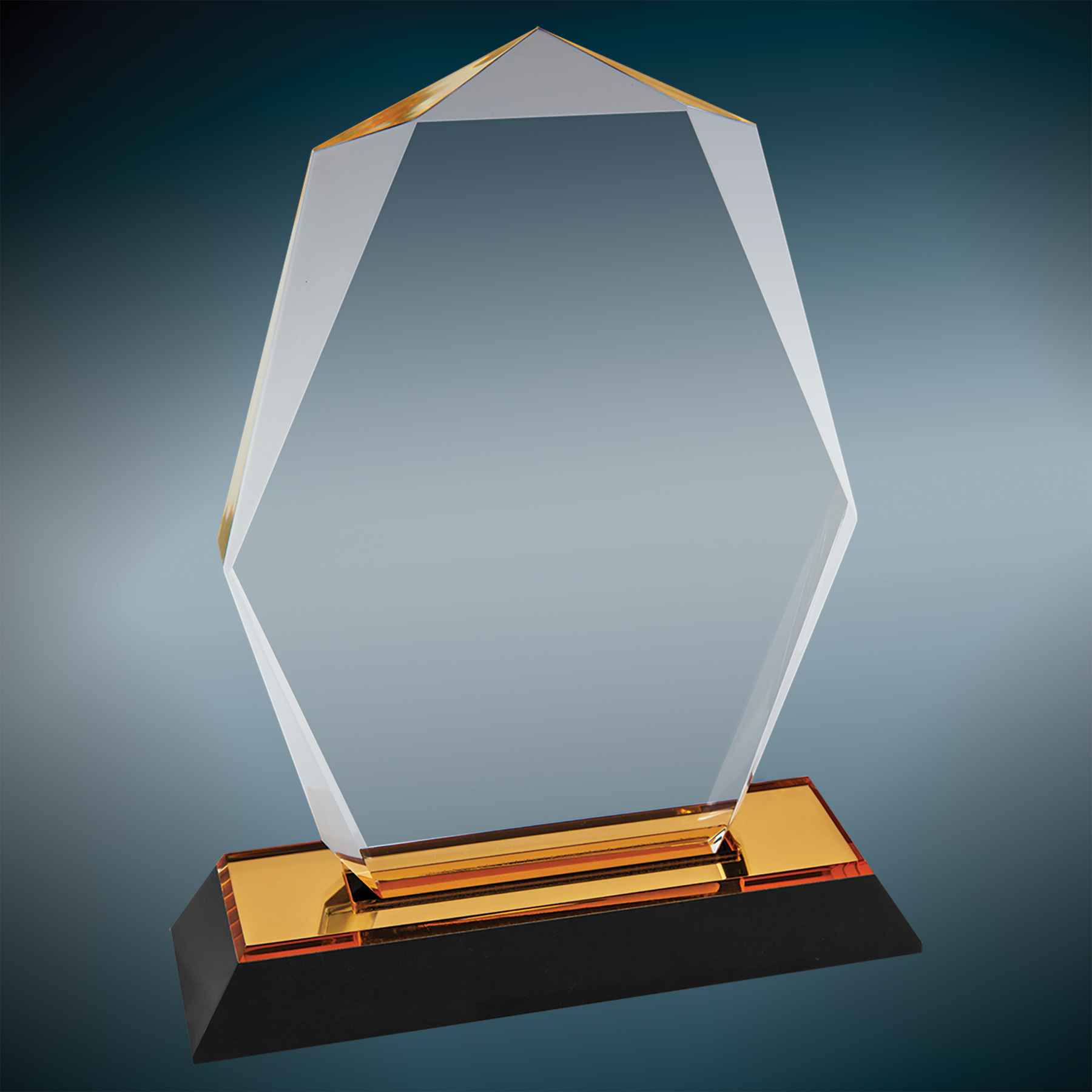 Gold Octagon Point Impress Acrylic Award, 7"