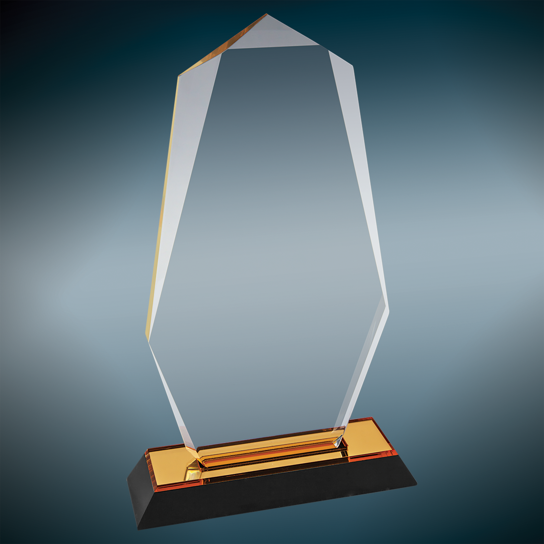 Gold Octagon Point Impress Acrylic Award, 9"