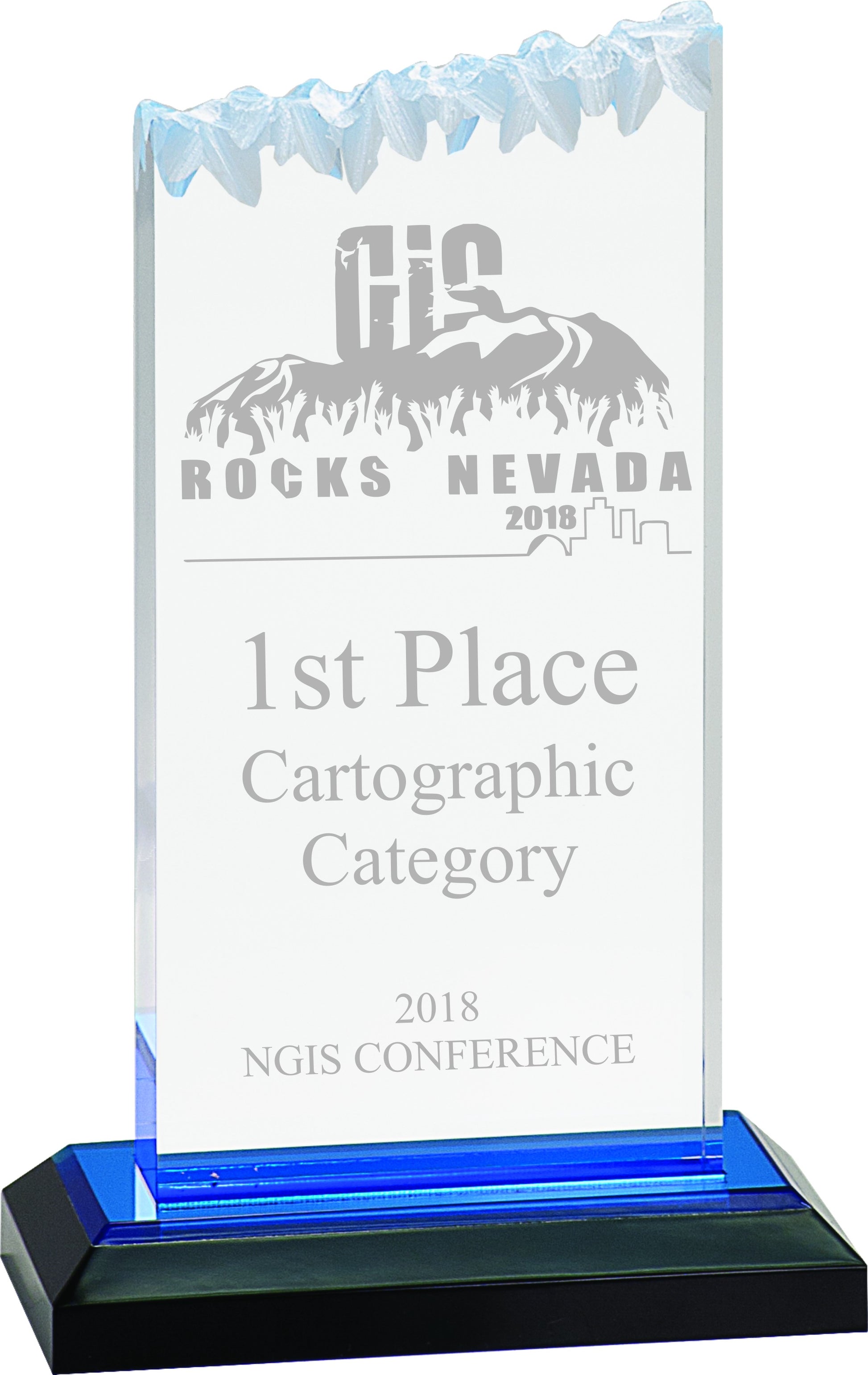 Blue Frosted Impress Acrylic Award