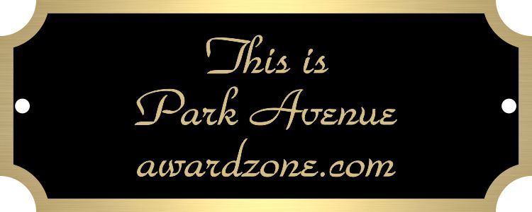 1" x 2 1/2" Black Brass Plate with Gold Border, Engraved
