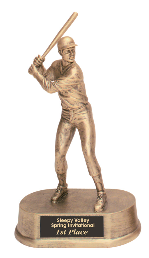 9 inch Antique Gold Male Baseball Resin