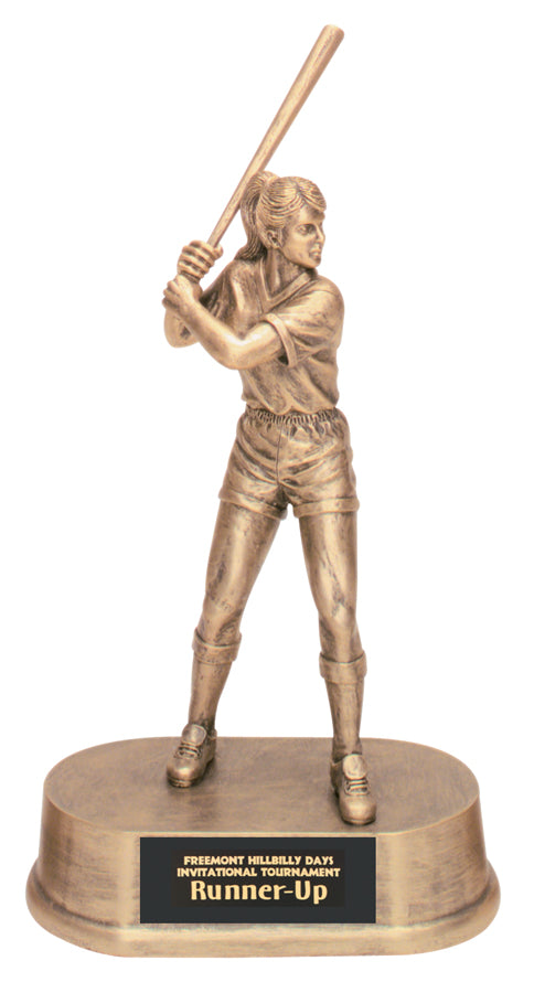 9 1/4 inch Antique Gold Female Softball Resin