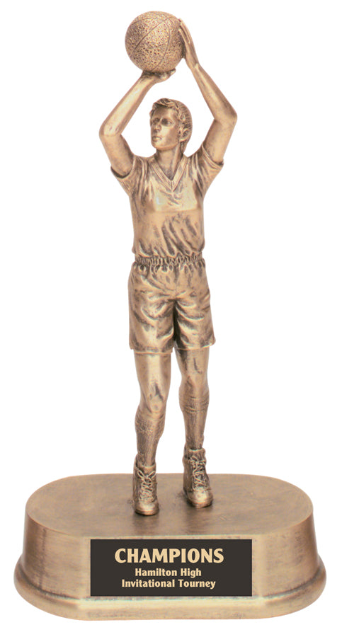 9 1/4 inch Antique Gold Female Basketball Resin