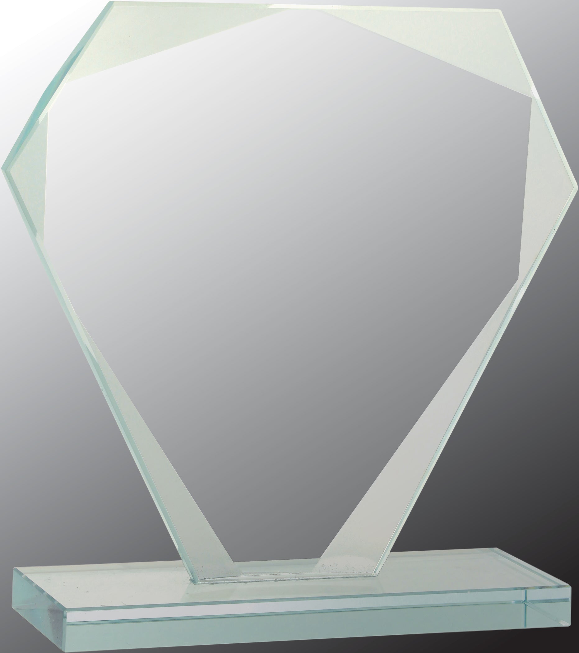 Cut Diamond Jade Glass Award, Large