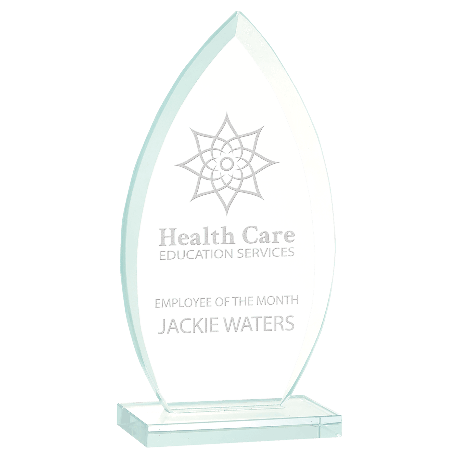 7" Oval Jade Glass Award