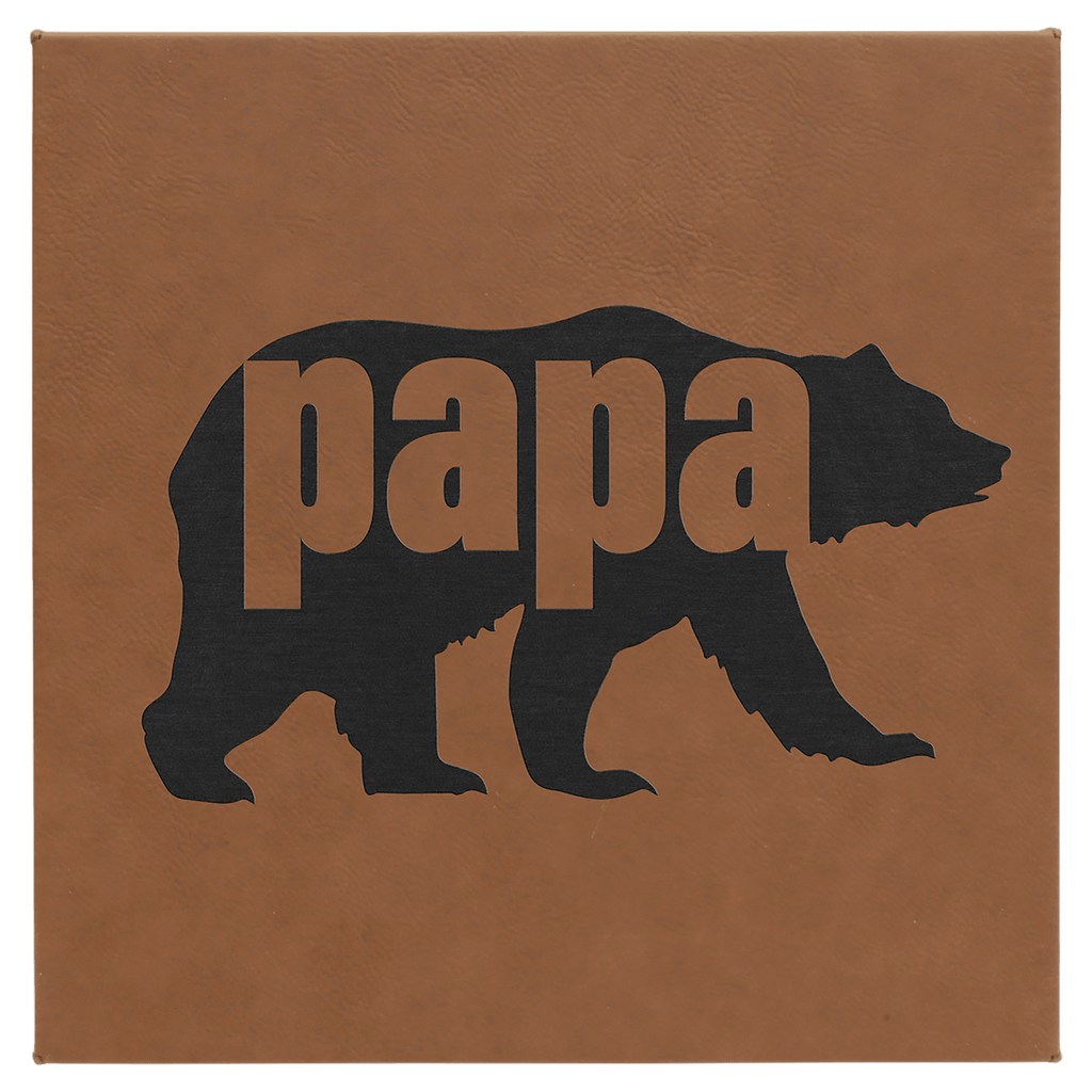 Dark Brown 10" x 10" Laserable Leatherette Wall Decor with Sawtooth Hanger