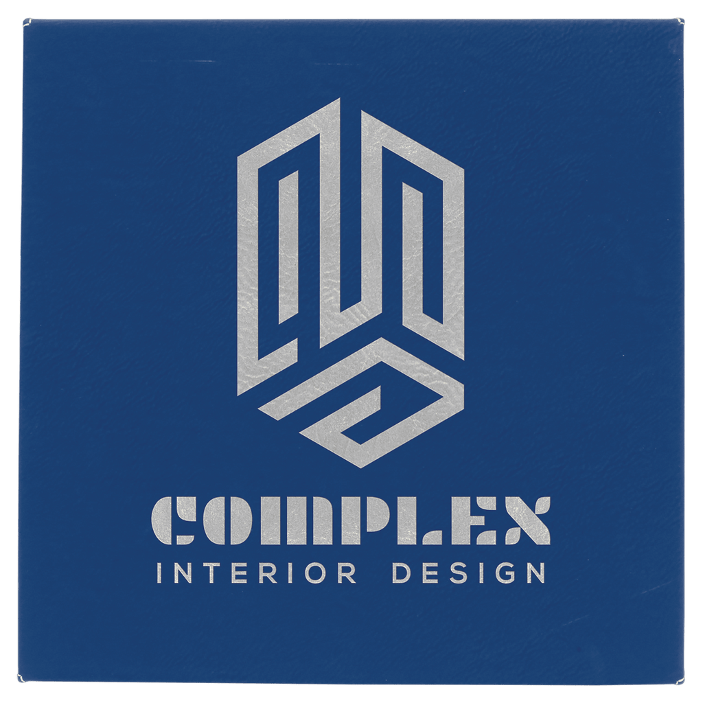 Blue/Silver 10" x 10" Laserable Leatherette Wall Decor with Sawtooth Hanger