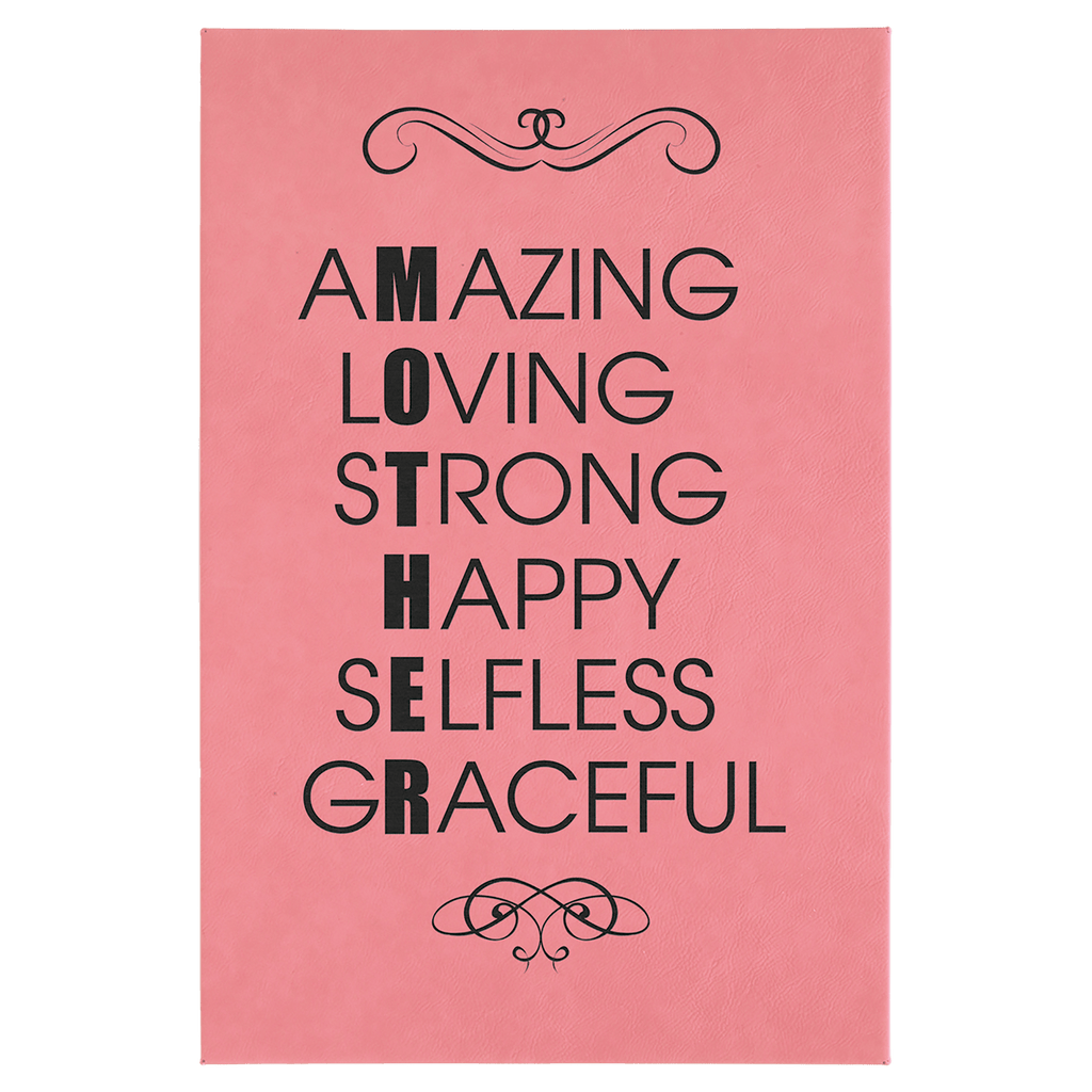Pink 12" x 18" Laserable Leatherette Wall Decor with Sawtooth Hanger