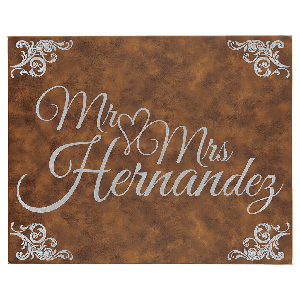 Rustic/Silver 16" x 20" Laserable Leatherette Wall Decor with Sawtooth Hanger