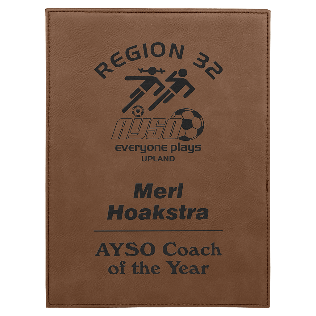 Dark Brown 9" x 12" Laserable Leatherette Plaque