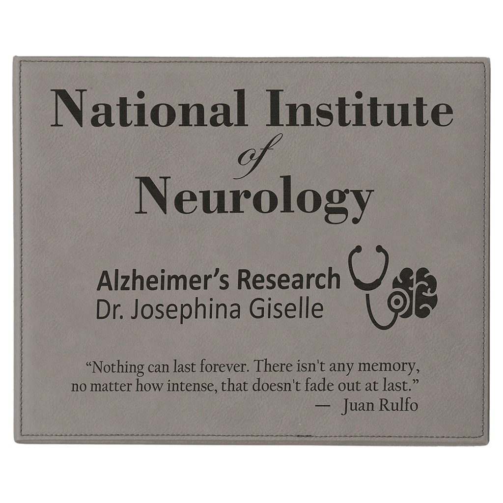 Gray 9" x 12" Laserable Leatherette Plaque
