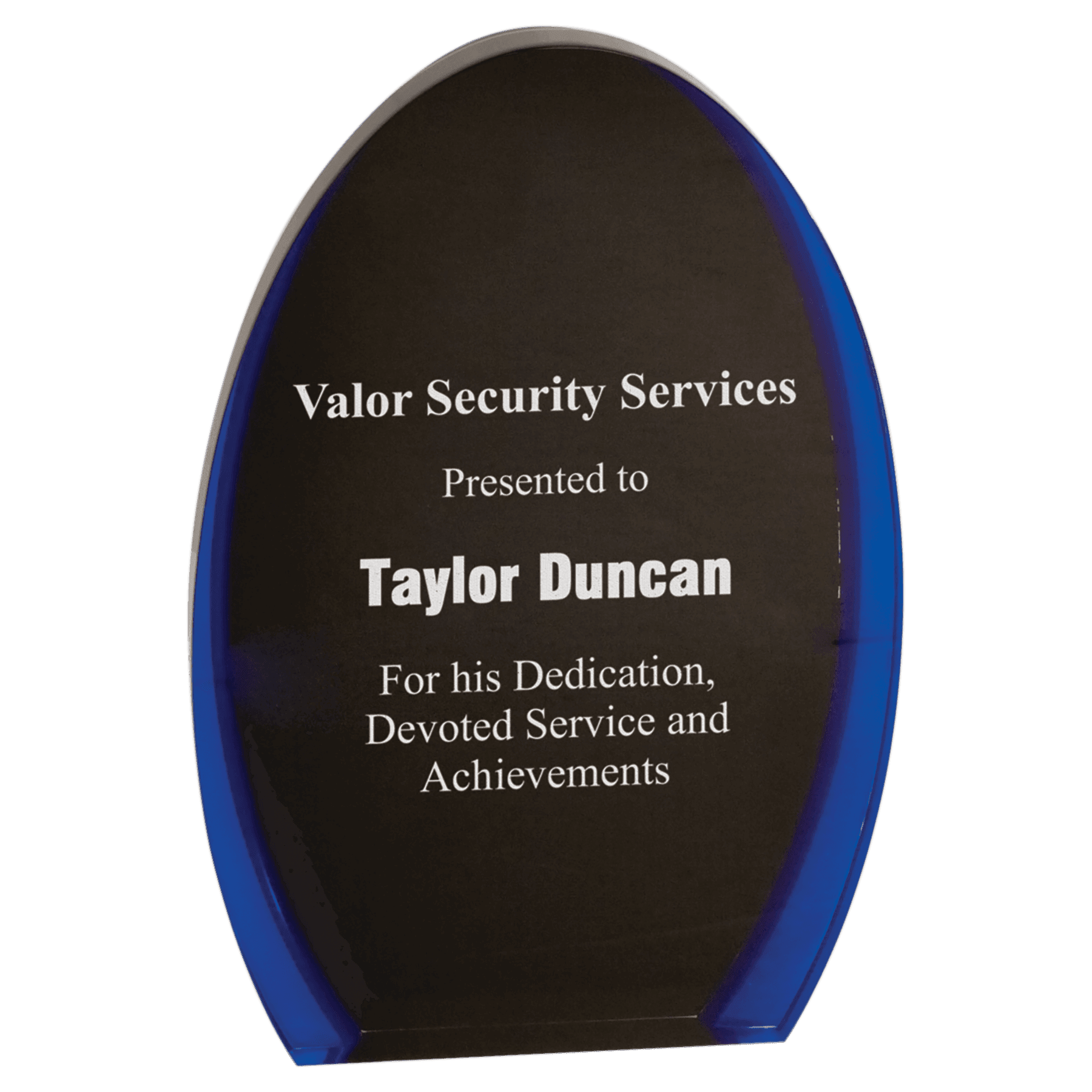 Black/Blue 8"/ Luminary Oval Acrylic