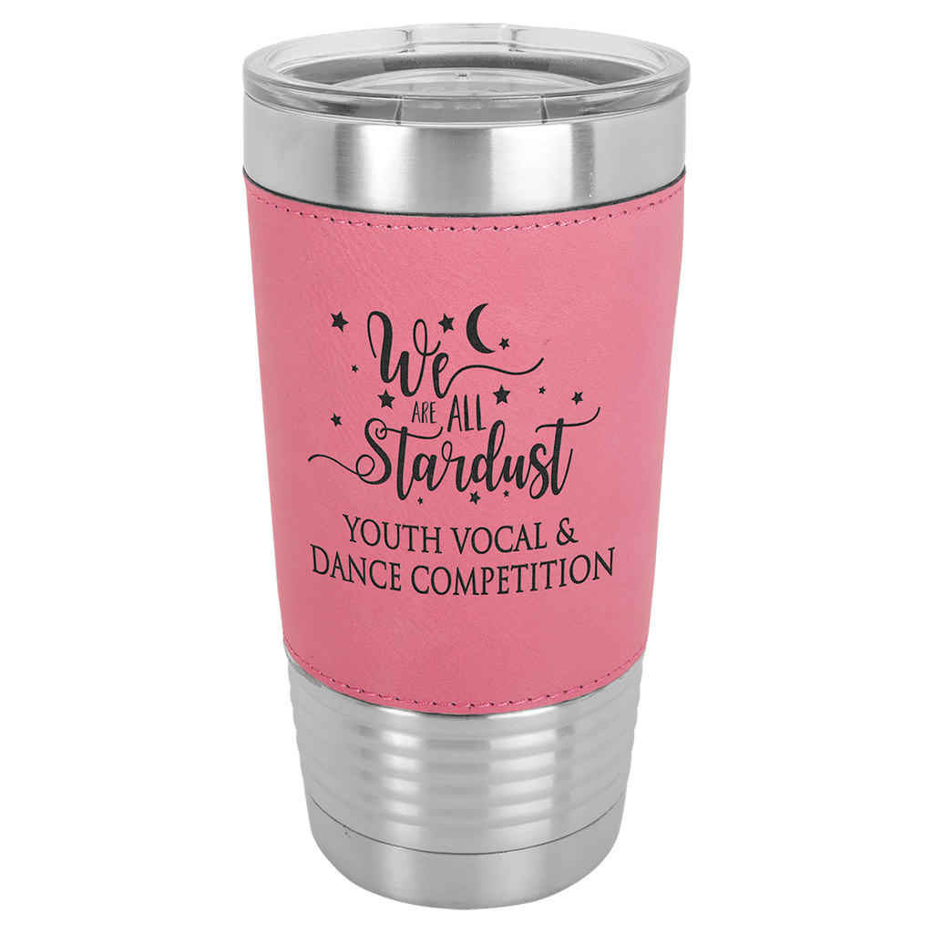 Pink Laserable Leatherette Tumbler with Clear Polar Camel 20 oz. Lid