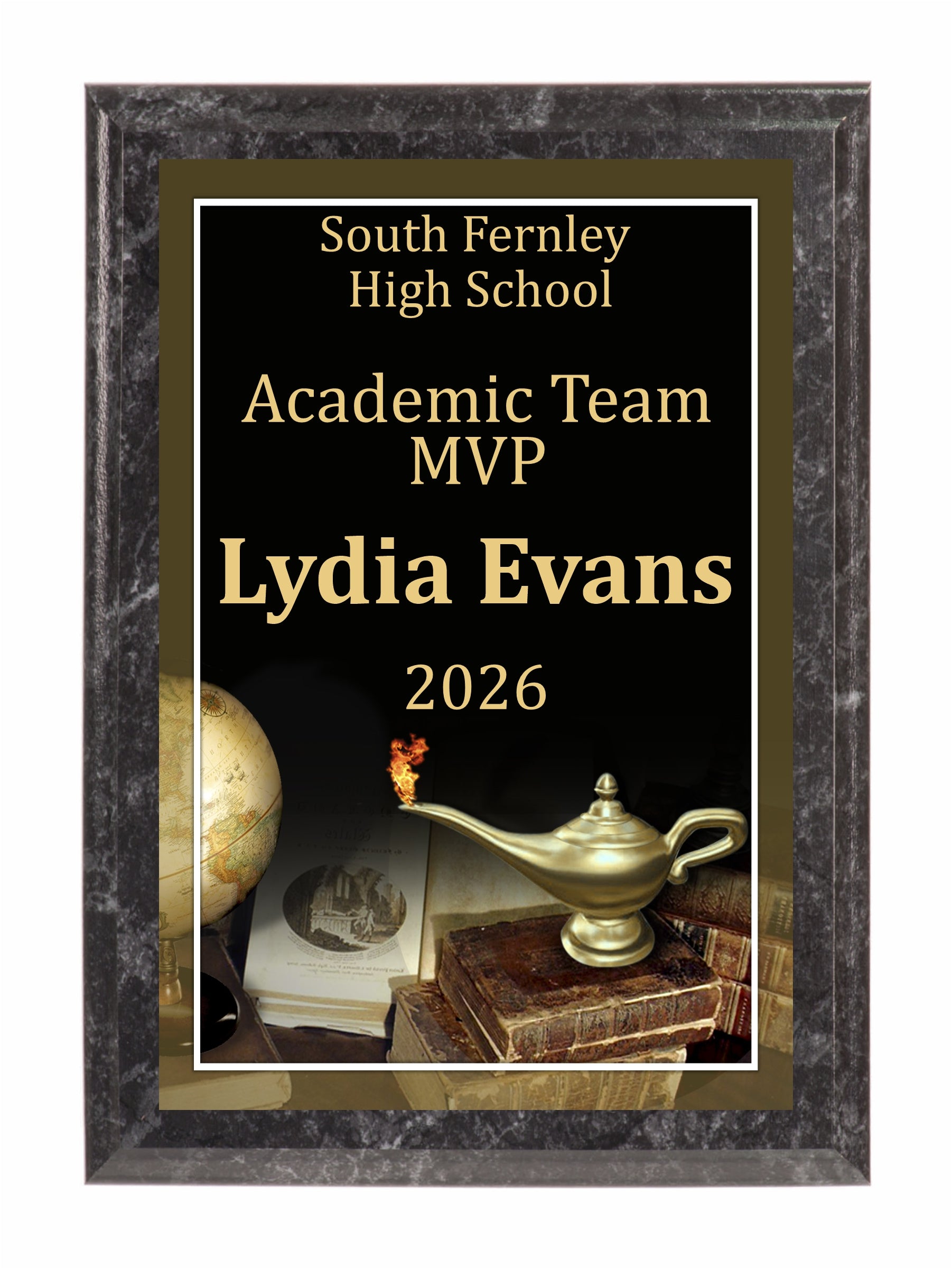Lamp of Knowledge Academic Plaque
