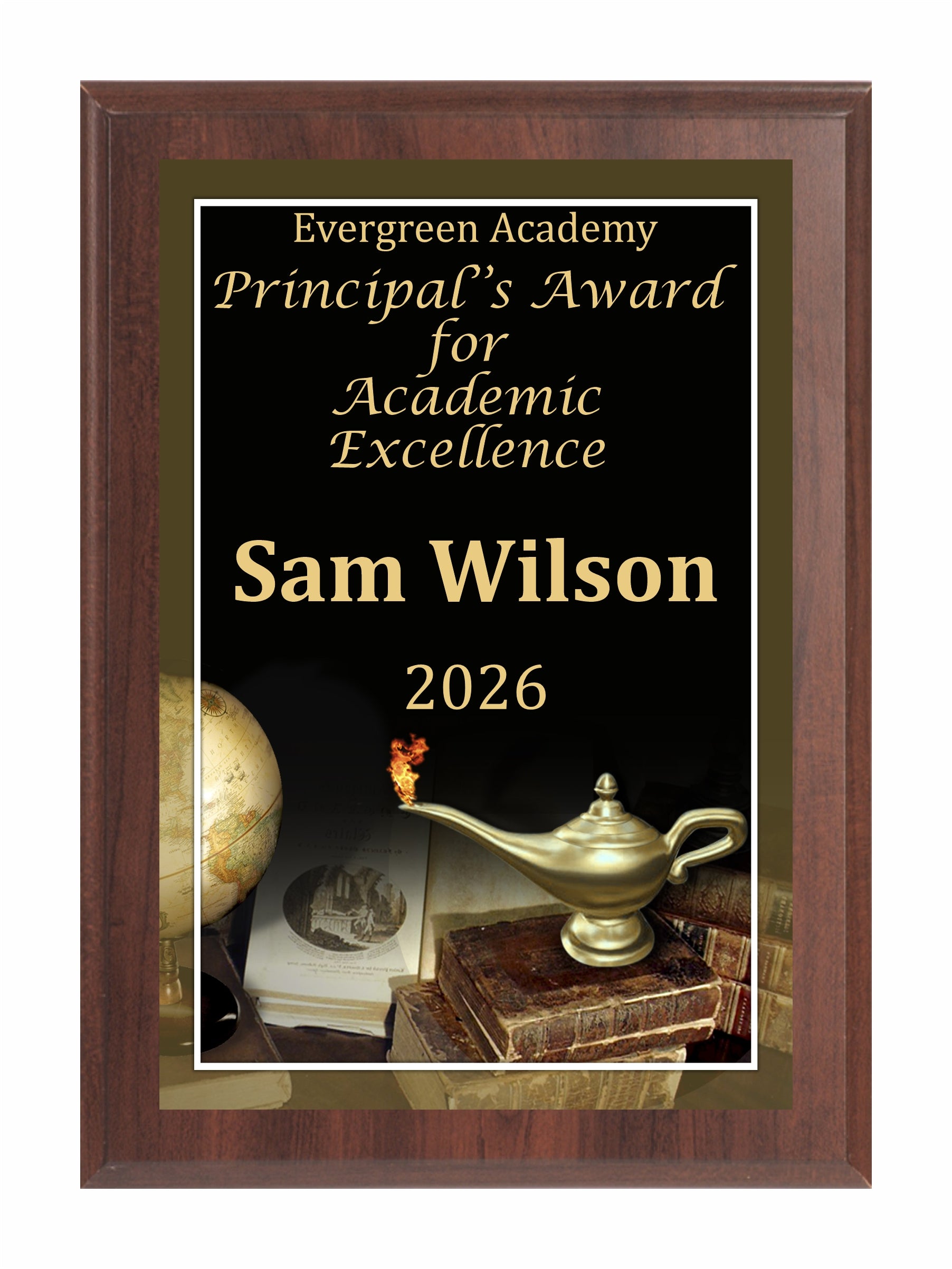 Lamp of Knowledge Academic Plaque