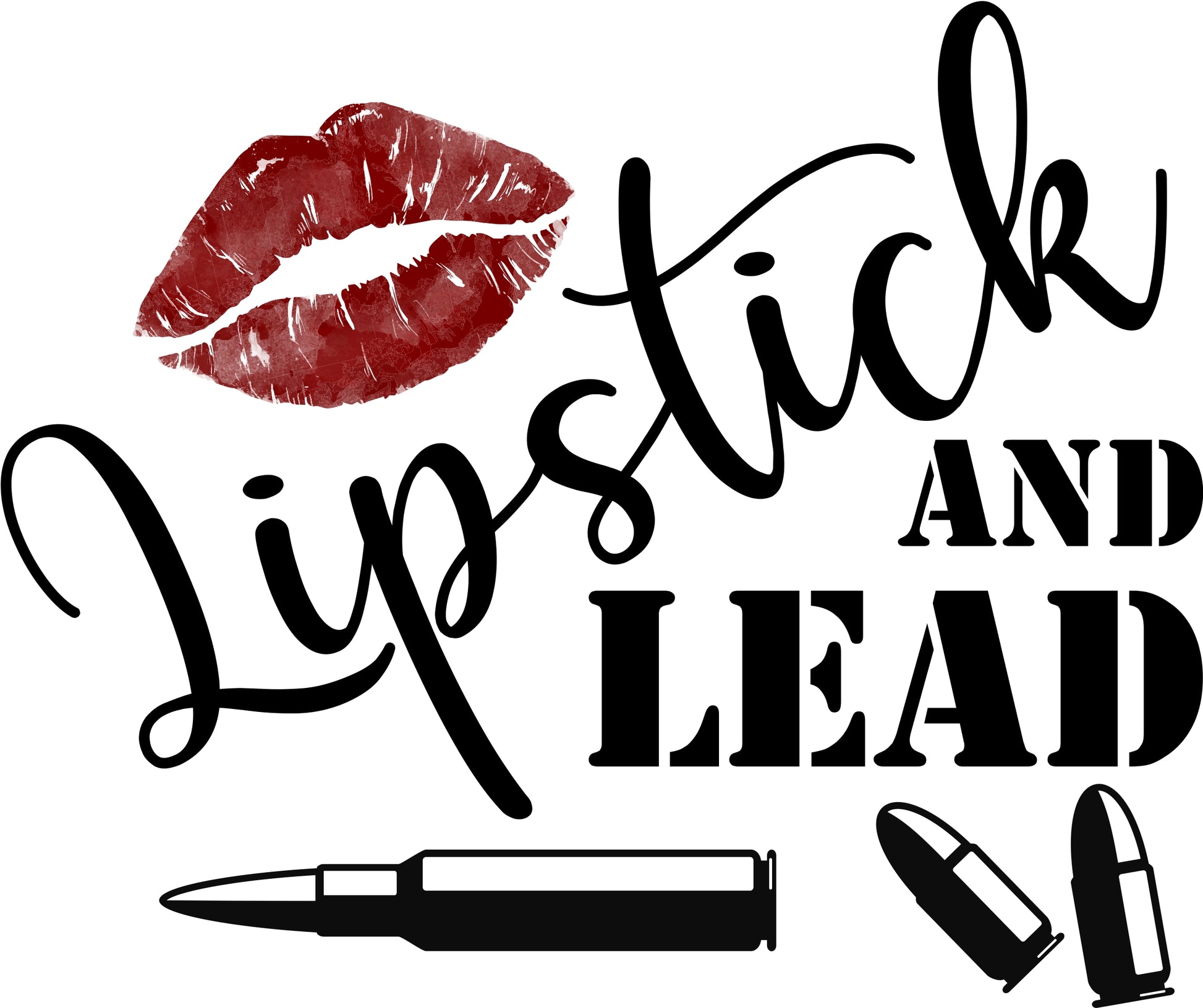 "Lipstick and Lead" V-Neck Tee