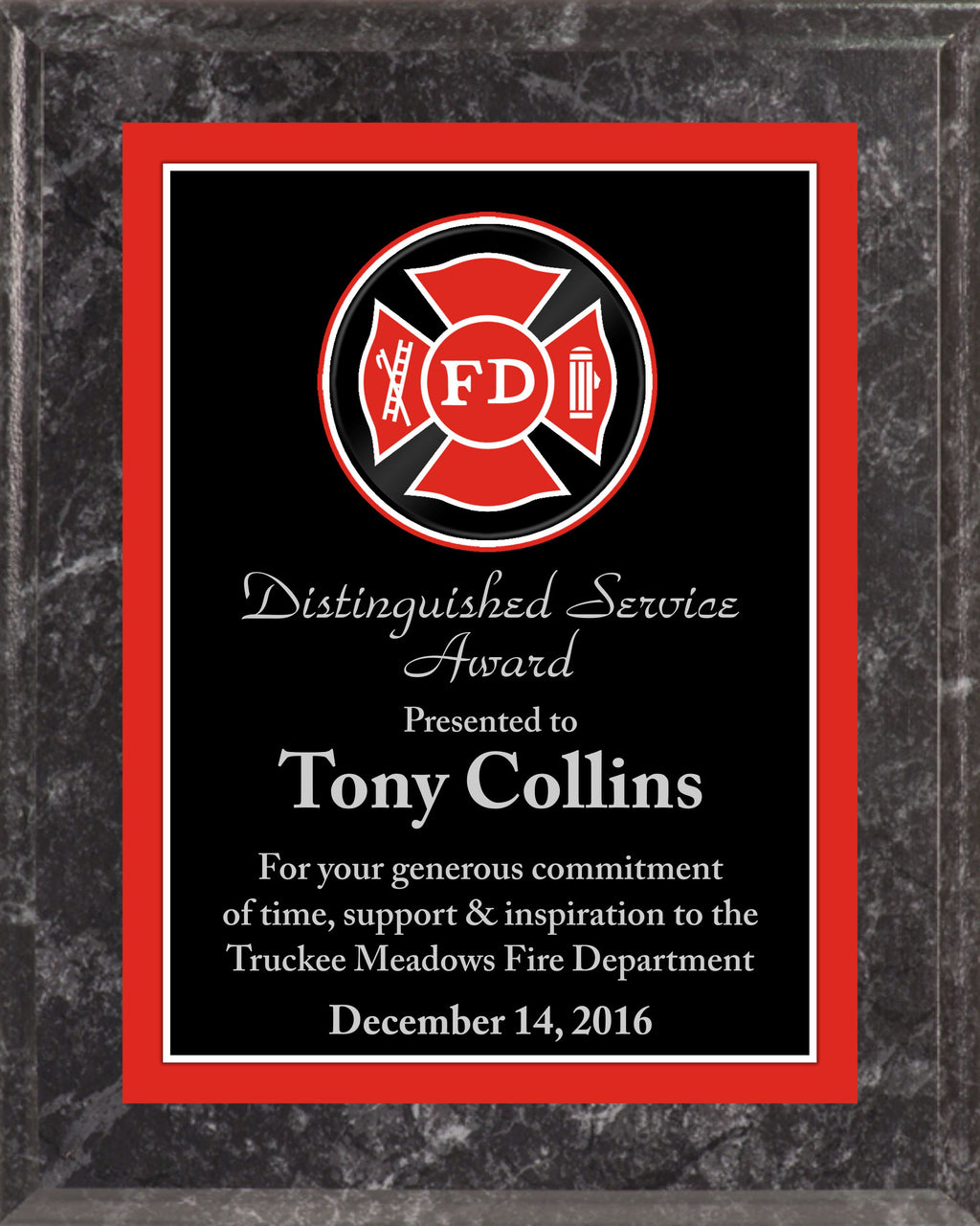 Economy Fire Department Plaque