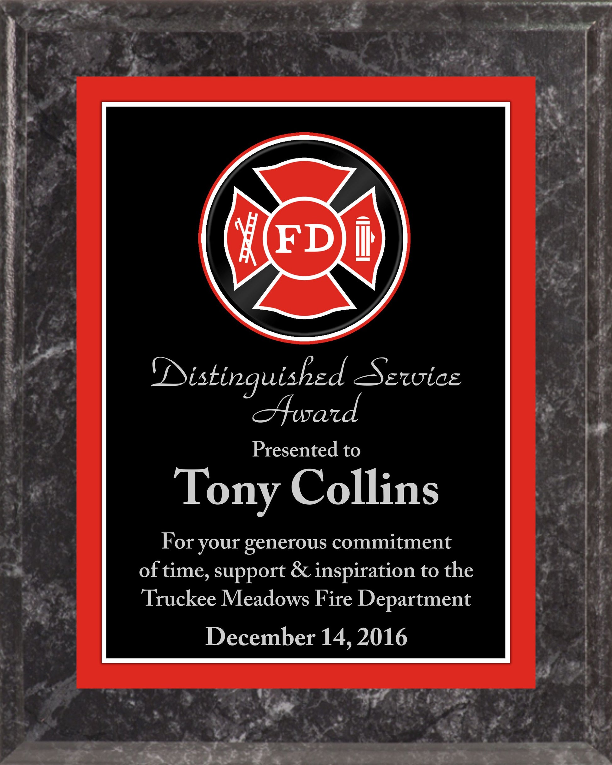 Economy Fire Department Plaque