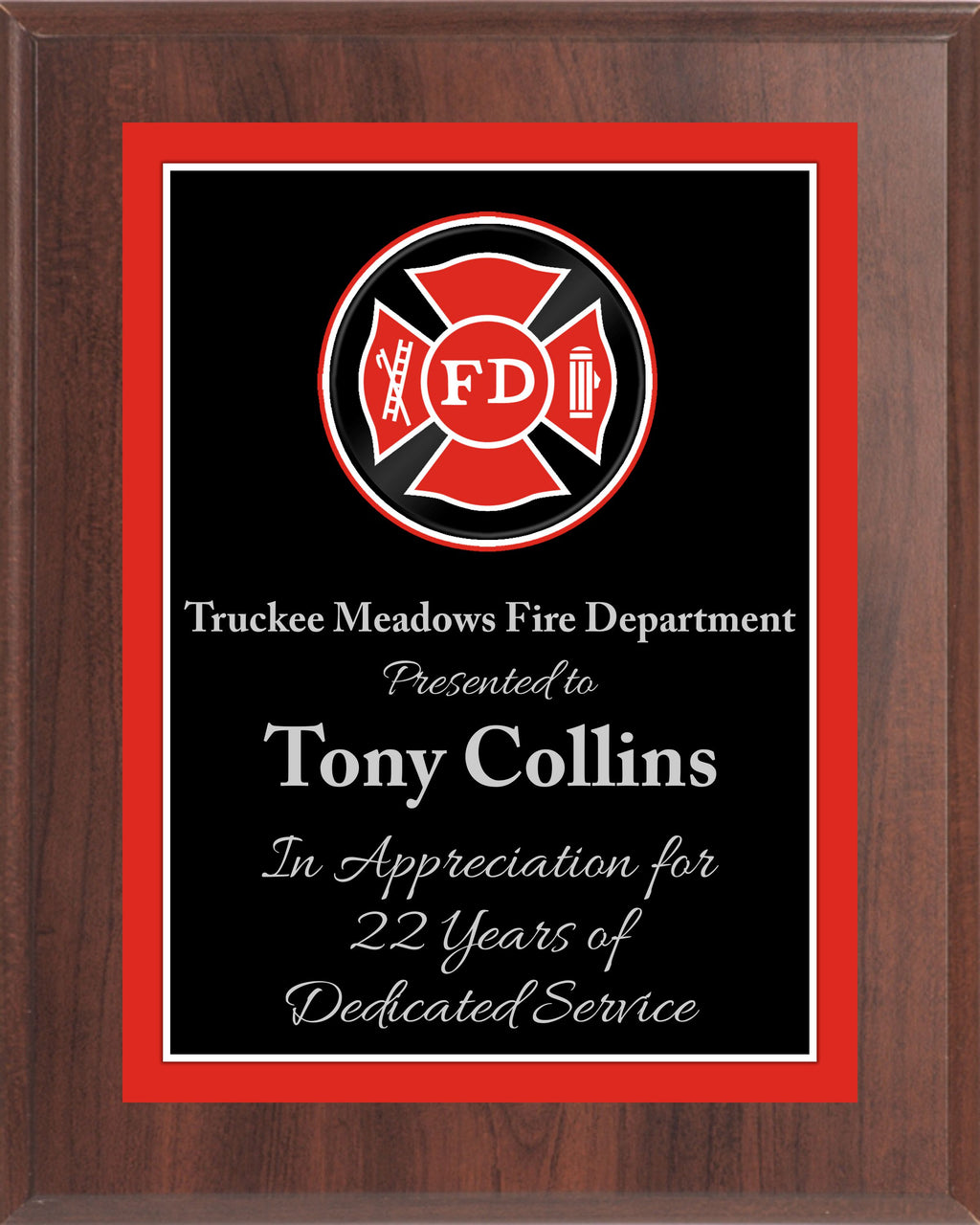 Economy Fire Department Plaque