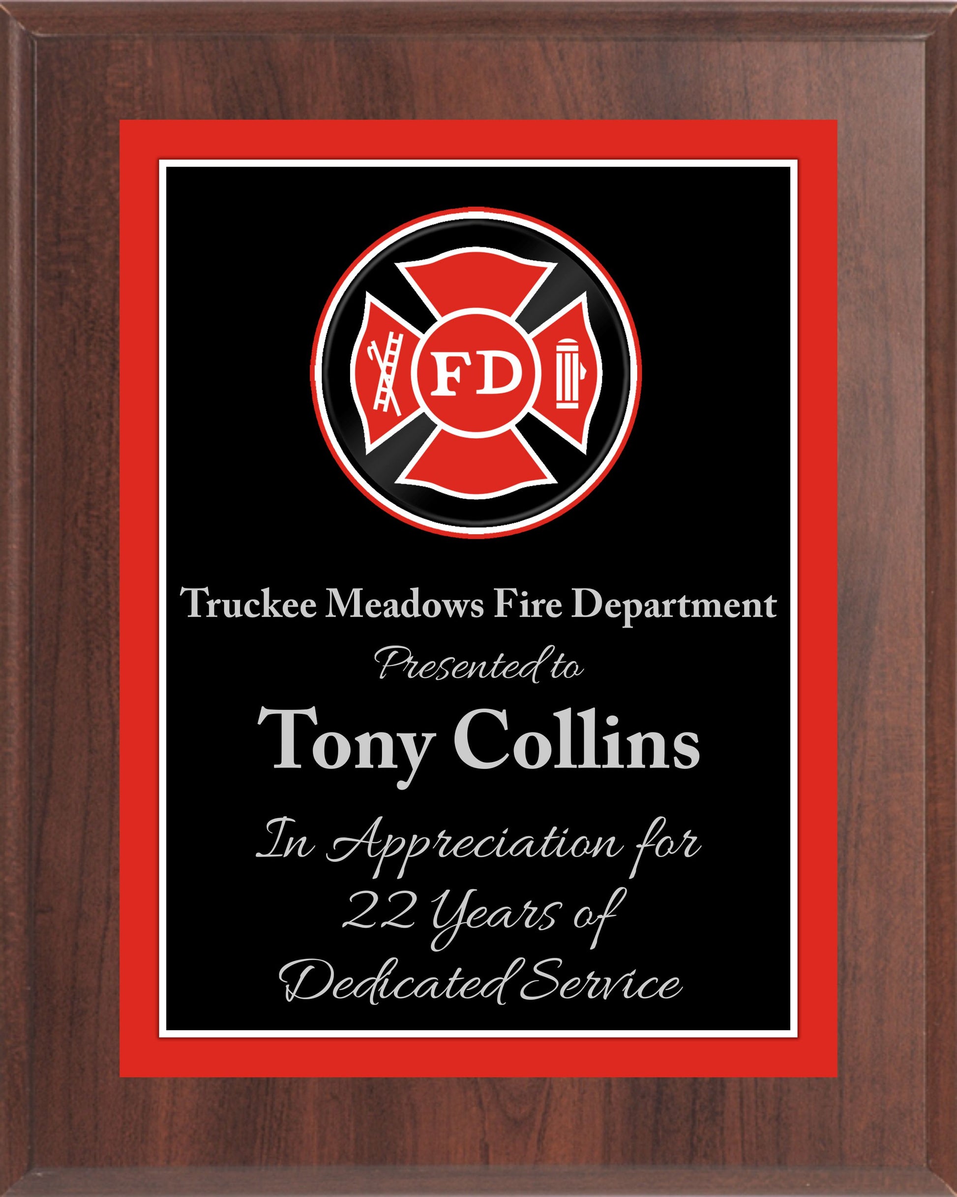 Economy Fire Department Plaque