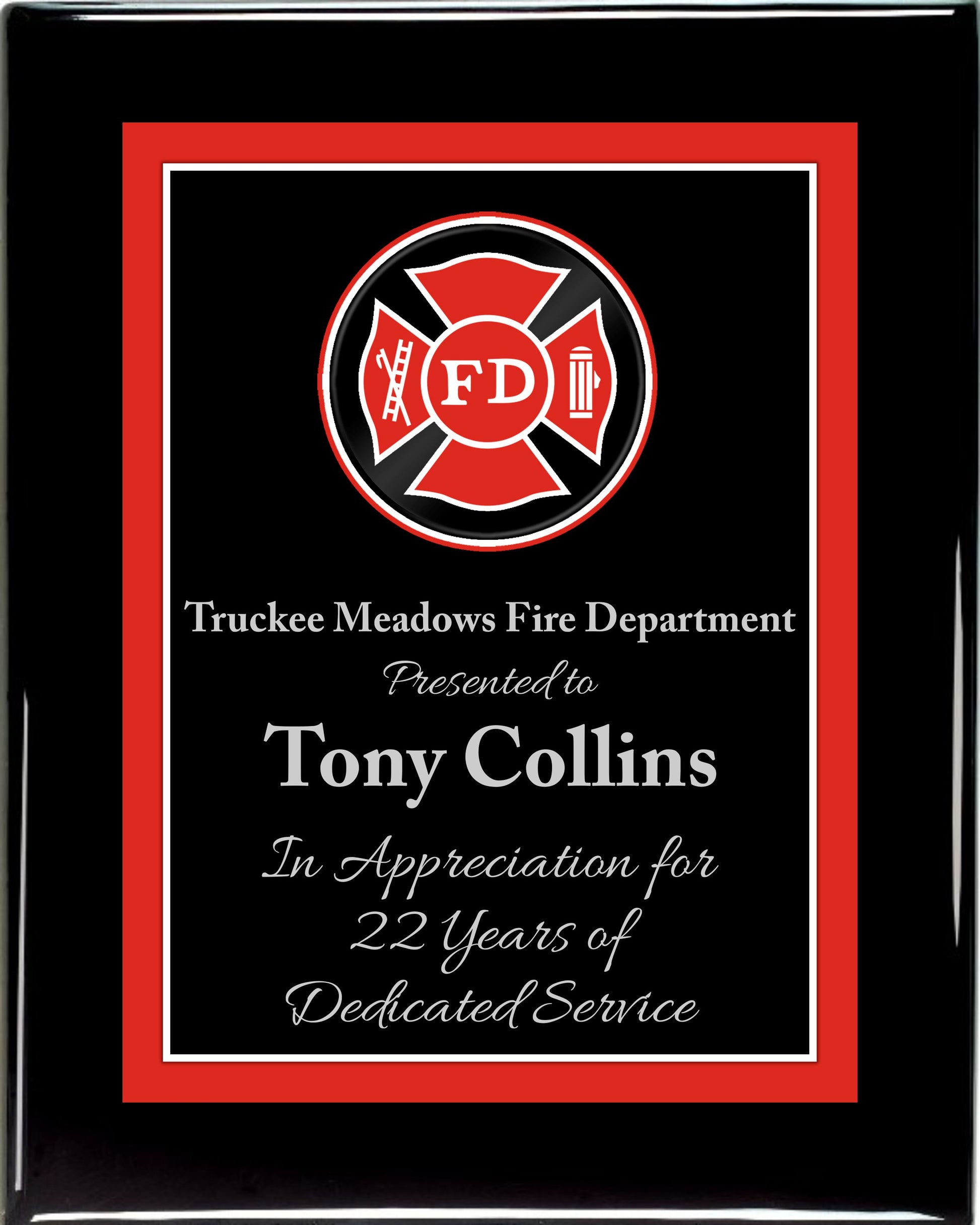Premium Hardwood Fire Department Plaque