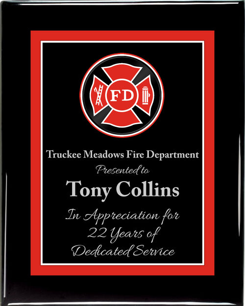 Premium Hardwood Fire Department Plaque