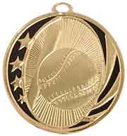 Baseball MidNite Star Medal with Neck Ribbon