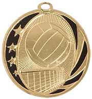 Volleyball MidNite Star Medal with Neck Ribbon