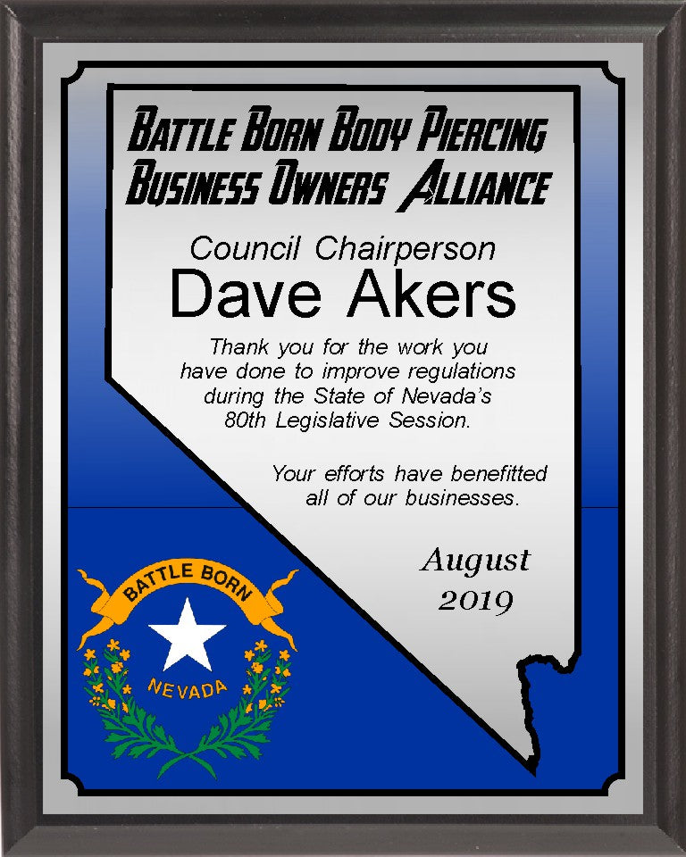 Heat Transfer Plaque, Silver Plate, Nevada Theme