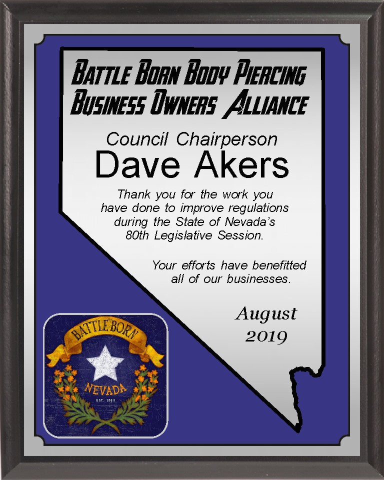 Heat Transfer Plaque, Silver Plate, Nevada Theme