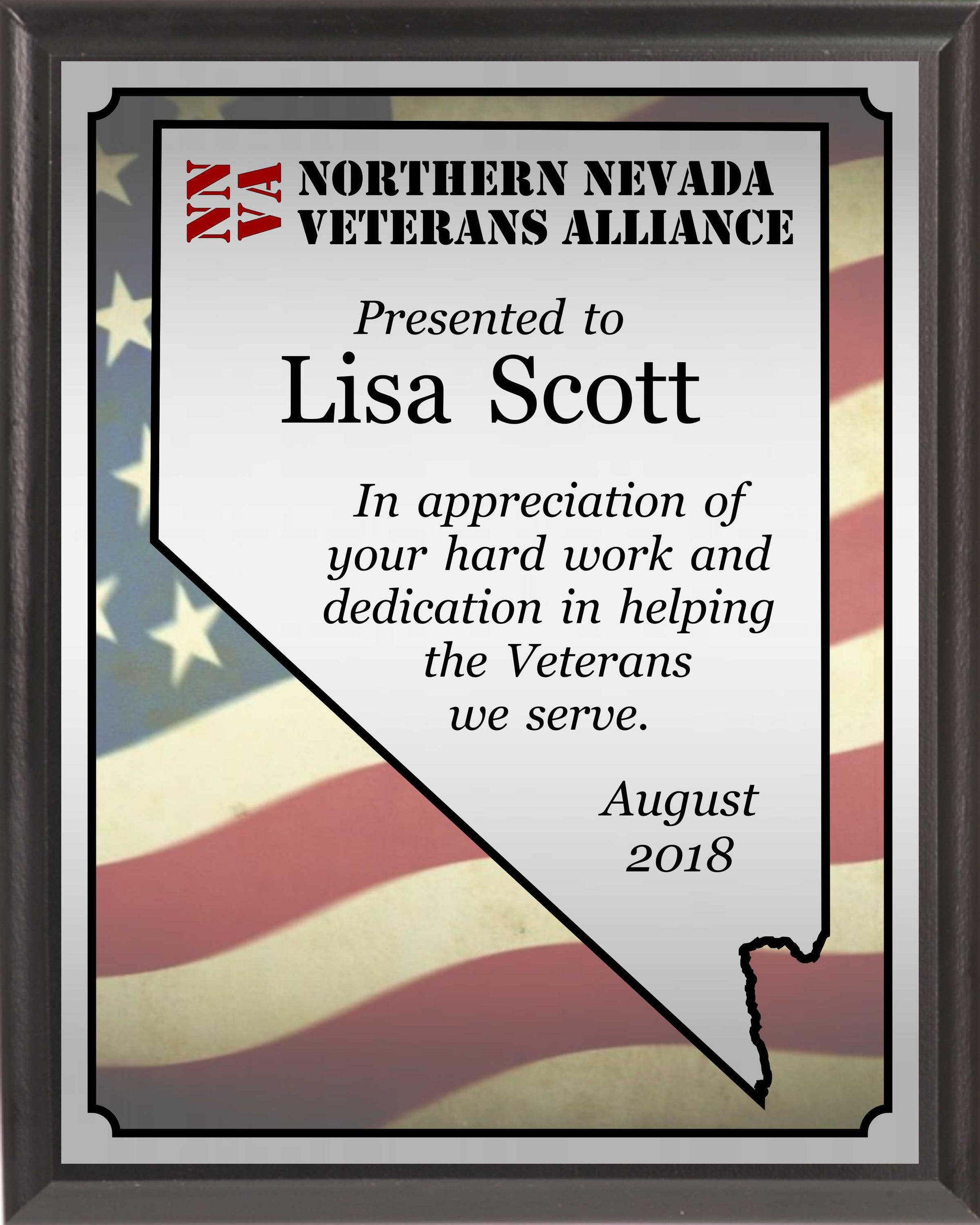 Heat Transfer Plaque, Silver Plate, Nevada Theme