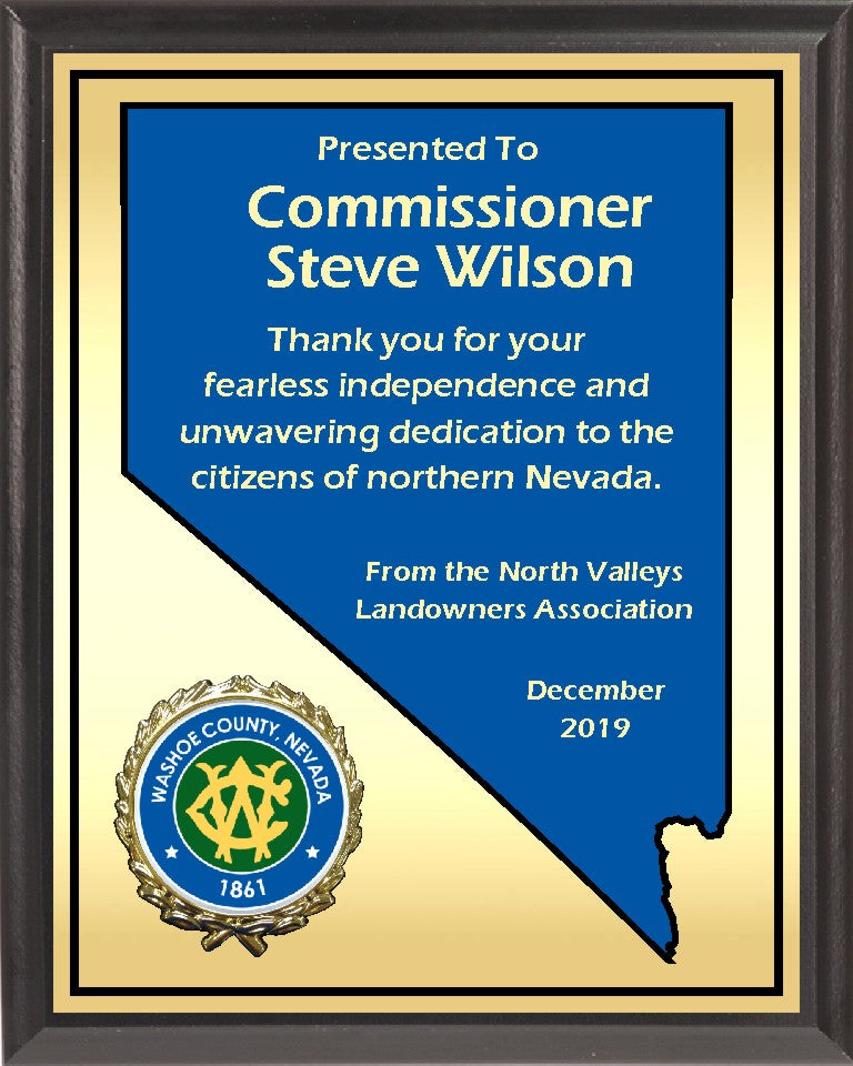 Heat Transfer Plaque, Gold Plate, Raised Medallion Holder, Nevada Theme