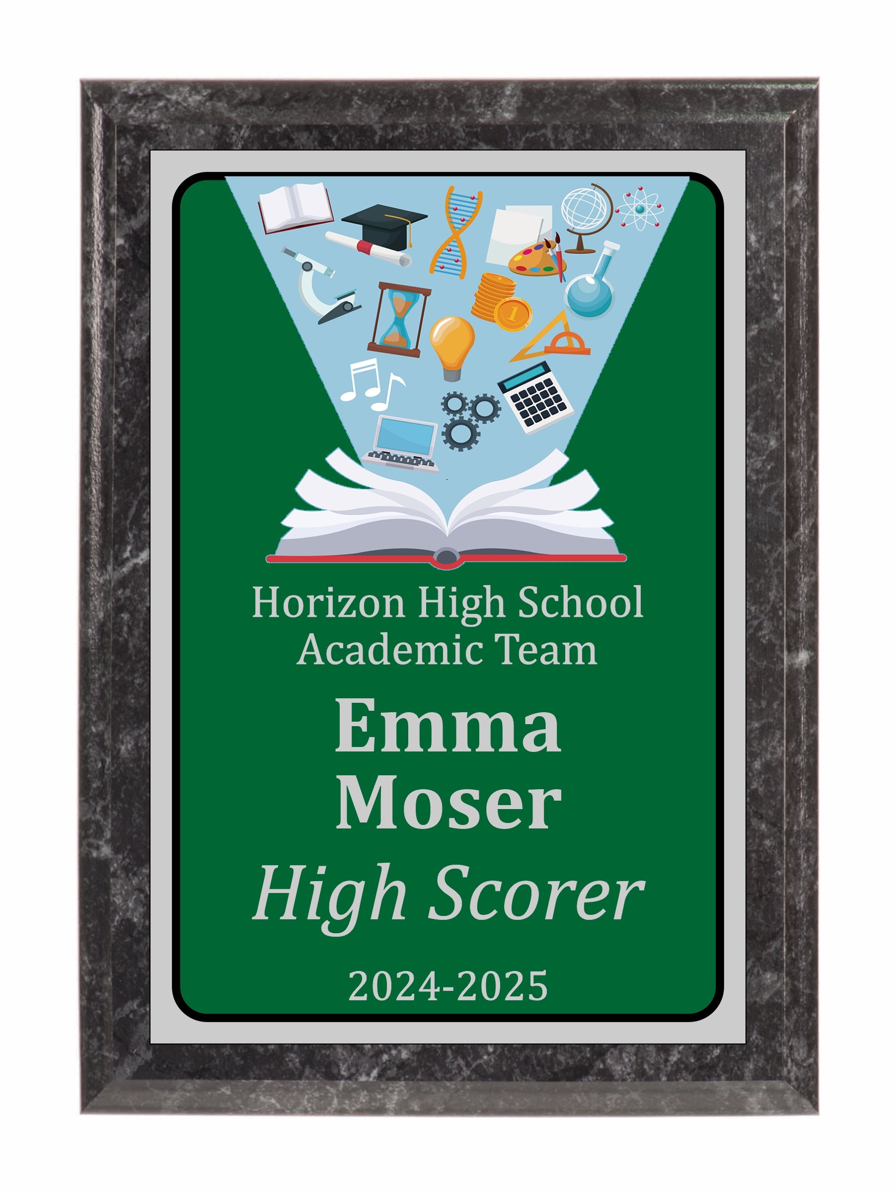 Open Book Academic Plaque