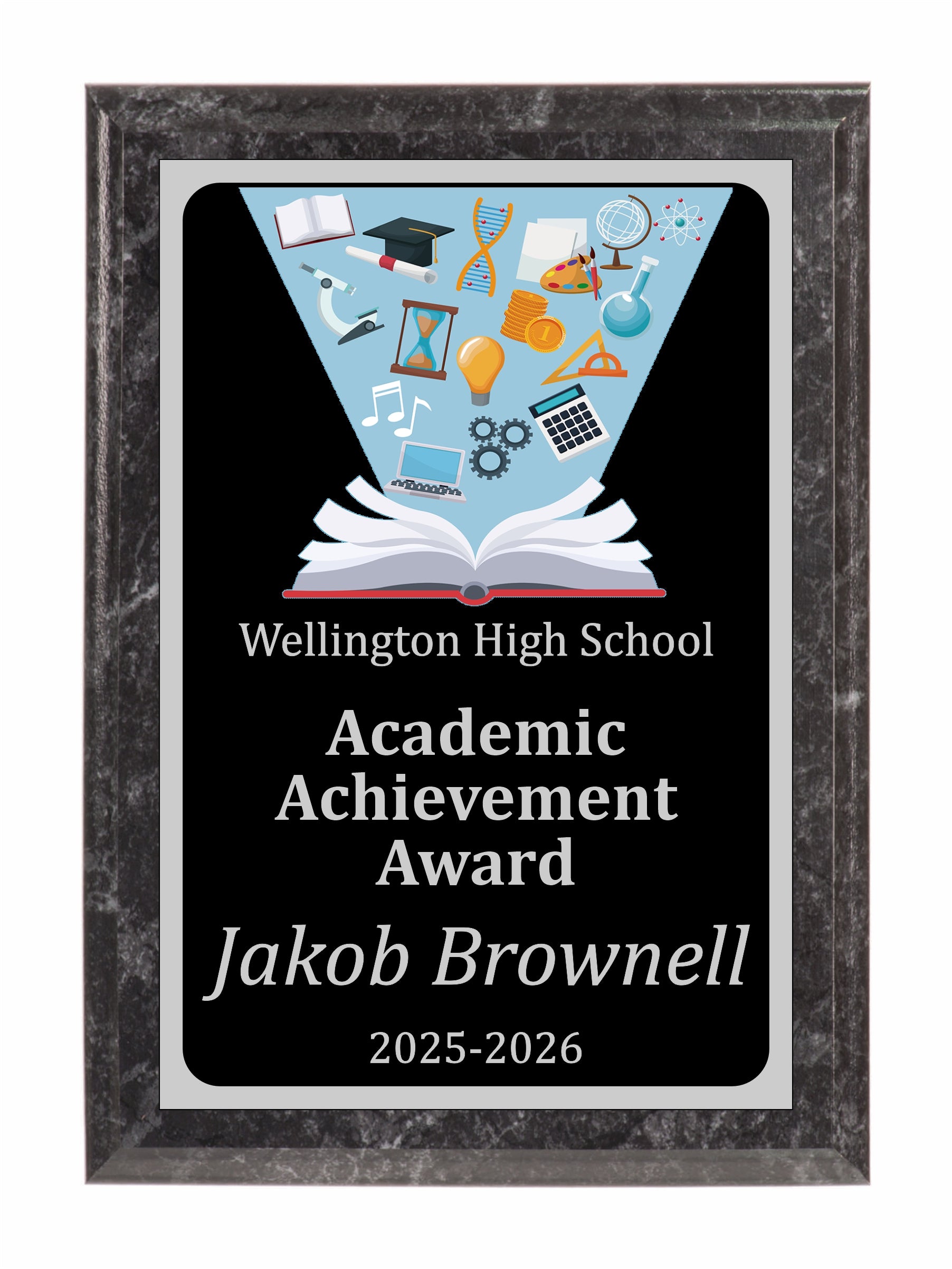 Open Book Academic Plaque