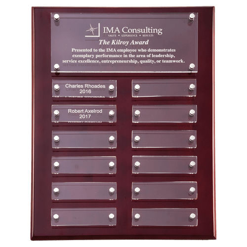 9x12 Rosewood High Gloss Plaque with Acrylic Engraving Plates