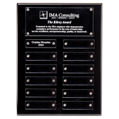 Black High Gloss Plaque with 12 Acrylic Engraving Plates