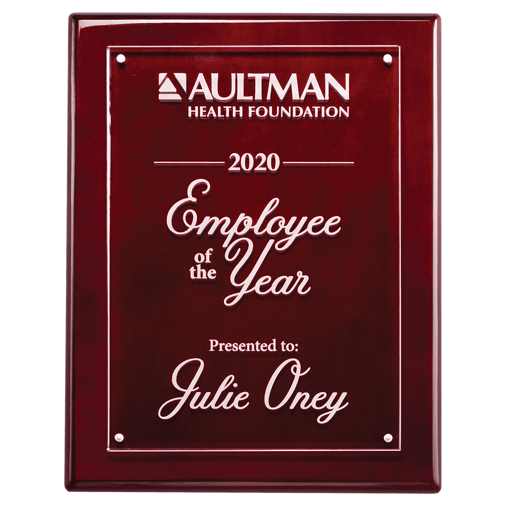 Rosewood 7x9 High Gloss Plaque with Acrylic Engraving Plate