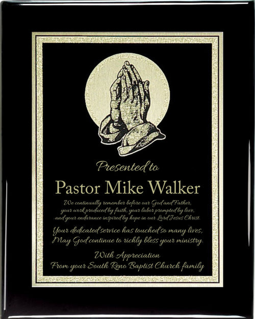 Premium Hardwood Praying Hands Plaque