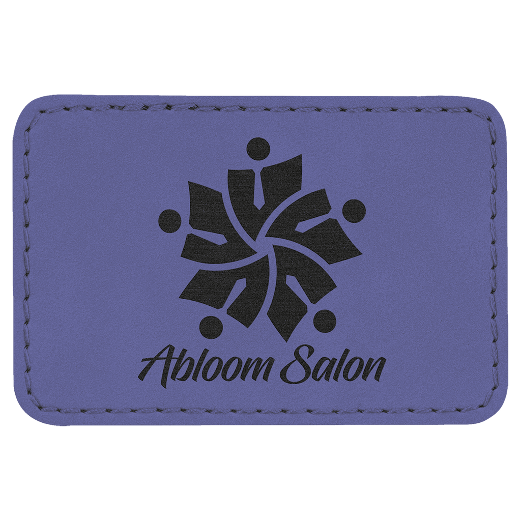 Purple 3" x 2" Laserable Leatherette Rectangle Patch with Kota Pro Adhesive