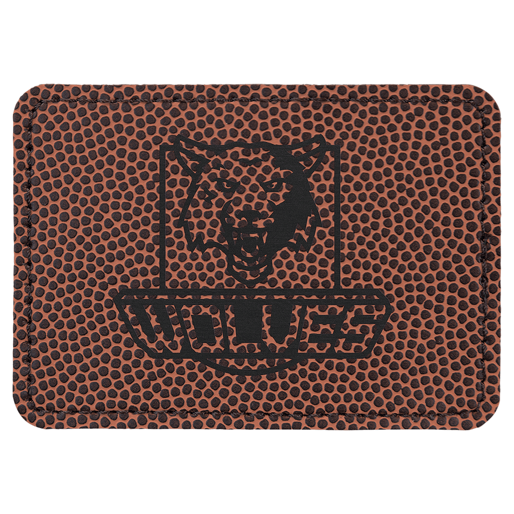 Football 3 1/2" x 2 1/2" Laserable Leatherette Rectangle Patch with Kota Pro Adhesive