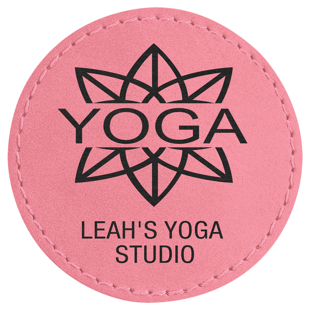 Pink 2 1/2" Laserable Leatherette Round Patch with Kota Pro Adhesive