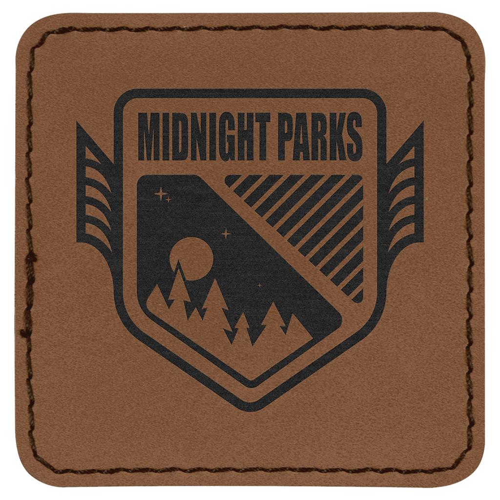 Dark Brown 2 1/2" x 2 1/2" Laserable Leatherette Square Patch with Kota Pro Adhesive