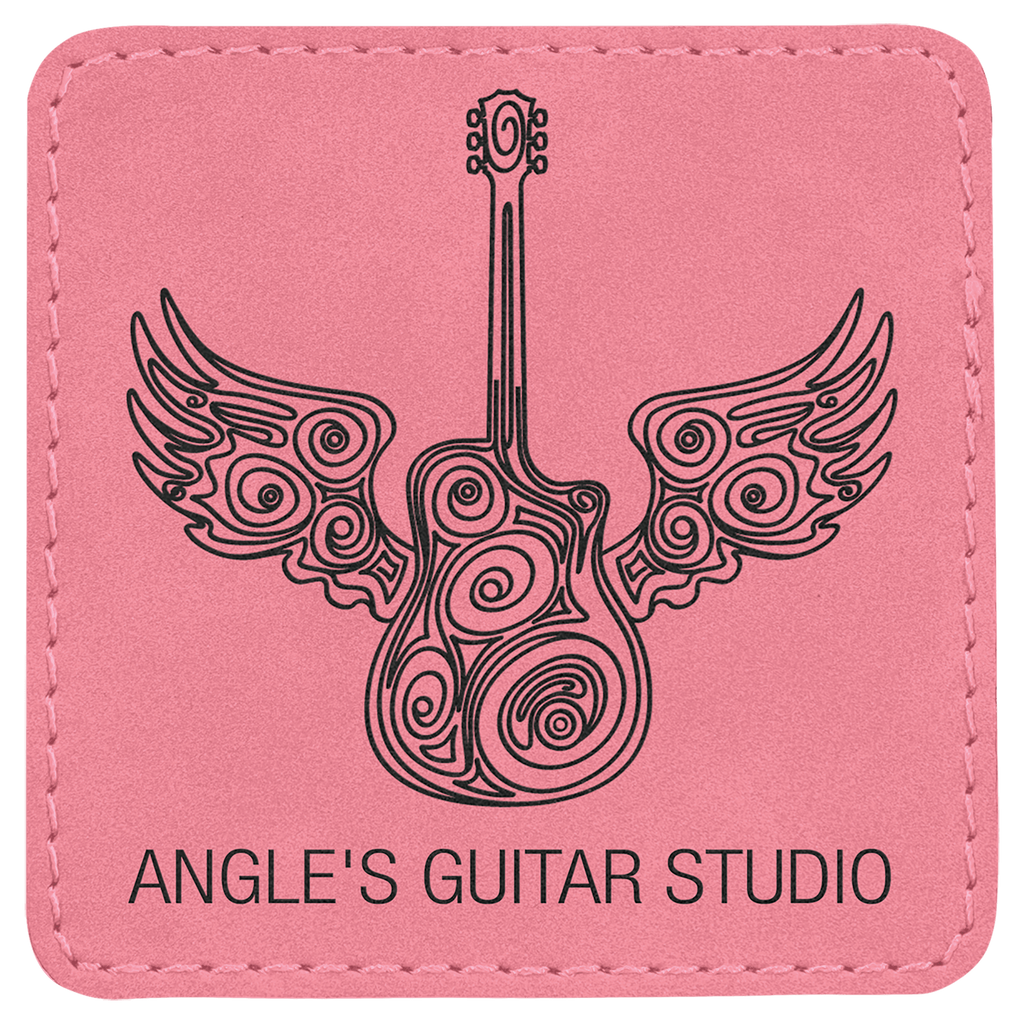 Pink 3" x 3" Laserable Leatherette Square Patch with Kota Pro Adhesive