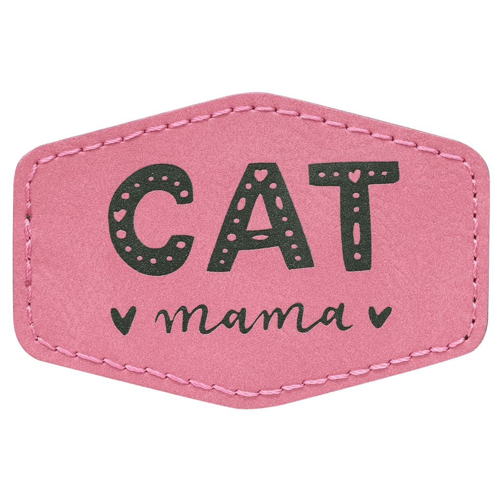 Pink 3" x 2" Laserable Leatherette Hex Patch with Kota Pro Adhesive
