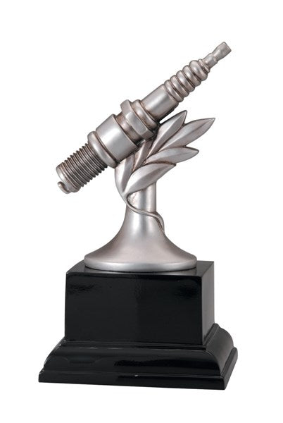 Spark Plug Resin Trophy, 8" tall
